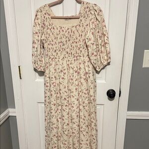 Charming Floral Long Sleeve Dress